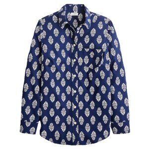 J.Crew The Perfect Button Down Poplin Long Sleeve Shirt Women’s Size 6 Navy Blue